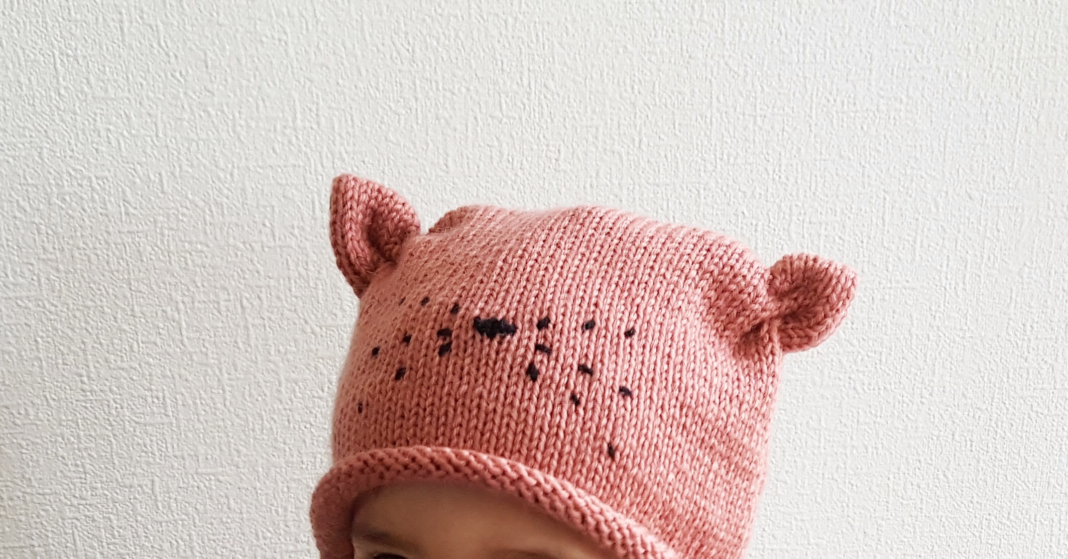 Ensemble en tricot bonnet chat + snood pour bébé fille